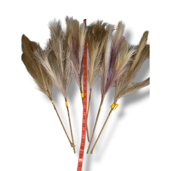 Faux Pampas Grass Fluffy Artificial Tall Stems Beige Boho 6 pcs 22 inches - Picture 4 of 16